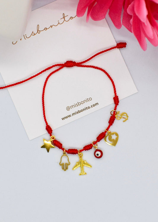 seven knots bracelet with 6 charms