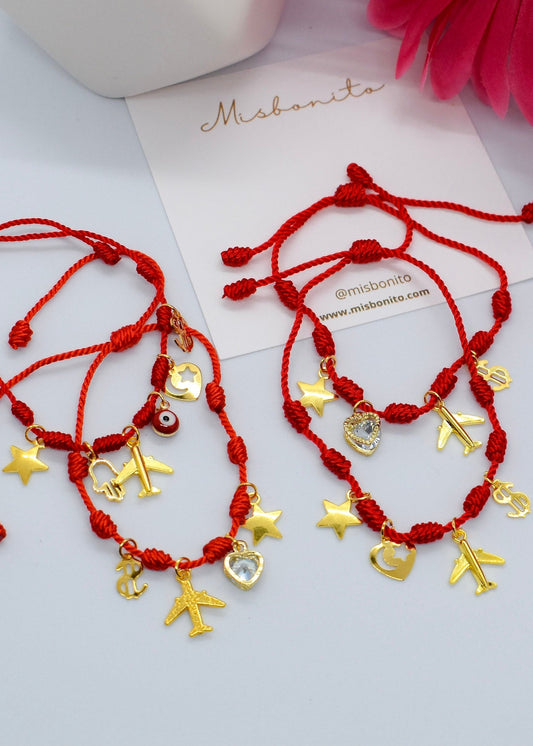 seven knots bracelet with charms