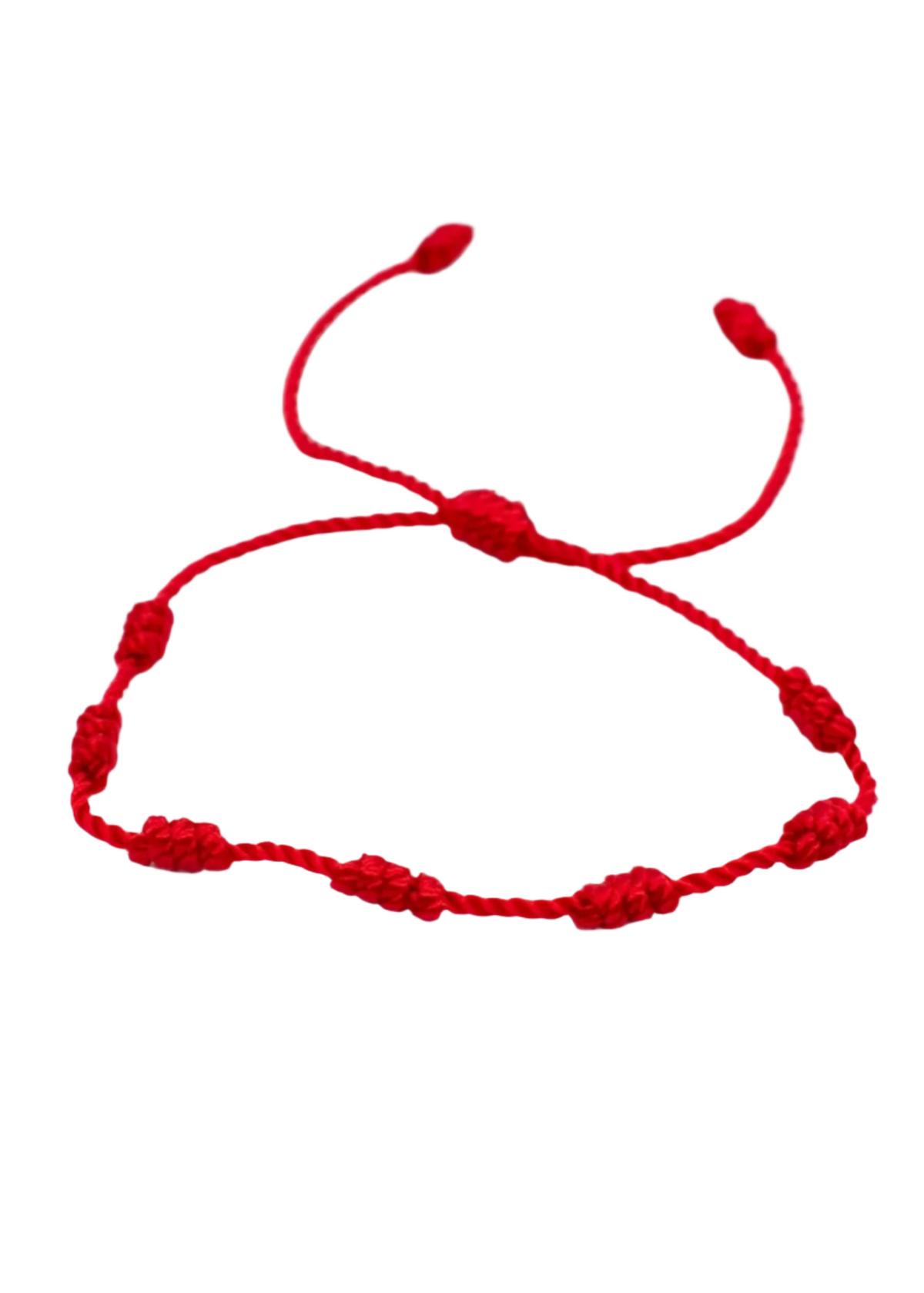 seven knots string lucky protection bracelet on white background