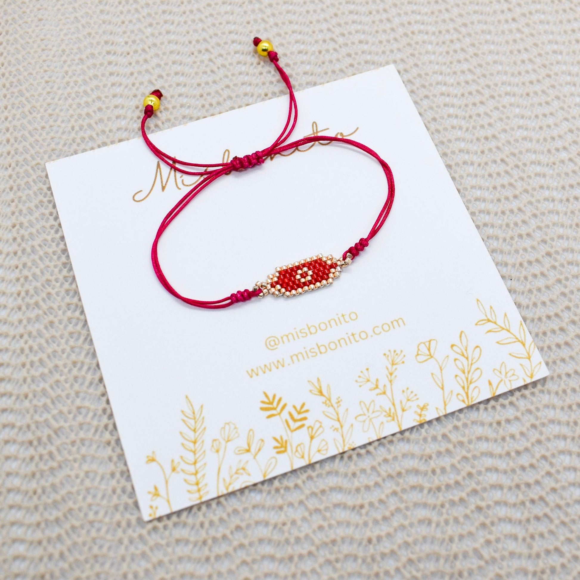 small bar red bracelet