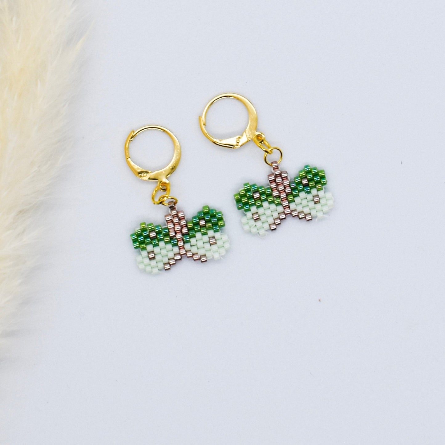 ss hoops Green butterfly earrings