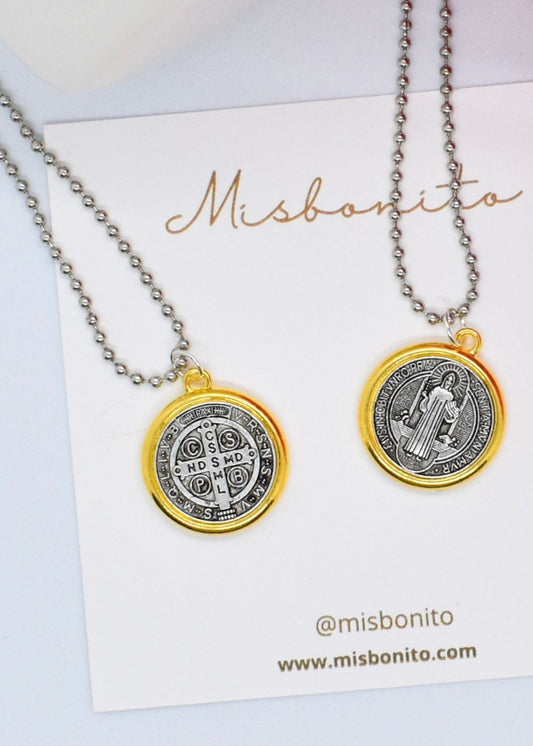 st benedict round silver medal