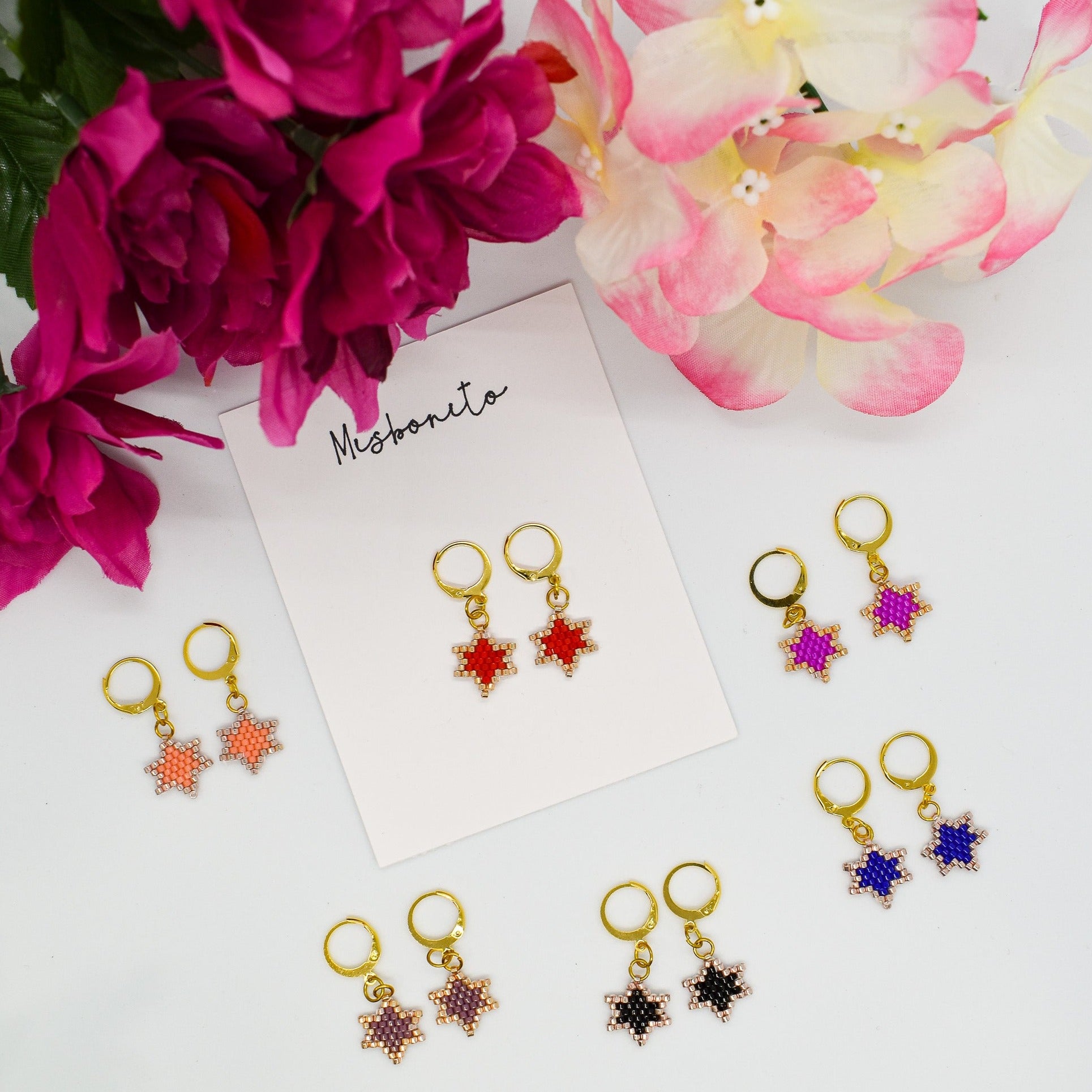 Miyuki star earrings