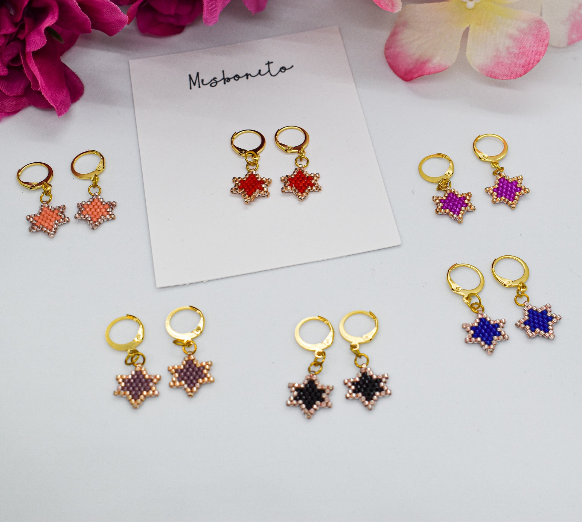 Miyuki star earrings