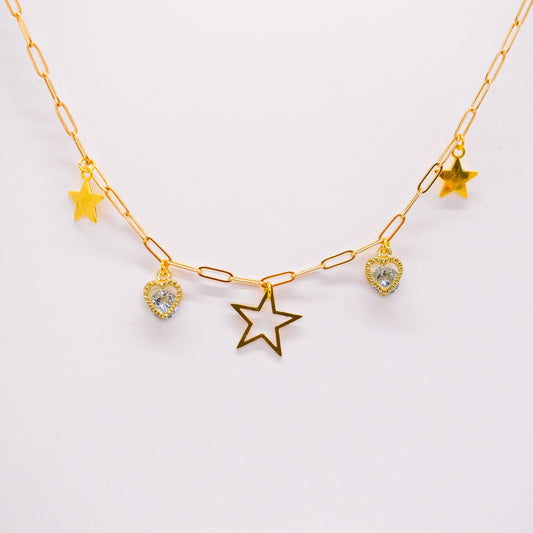 Stars and heart necklace