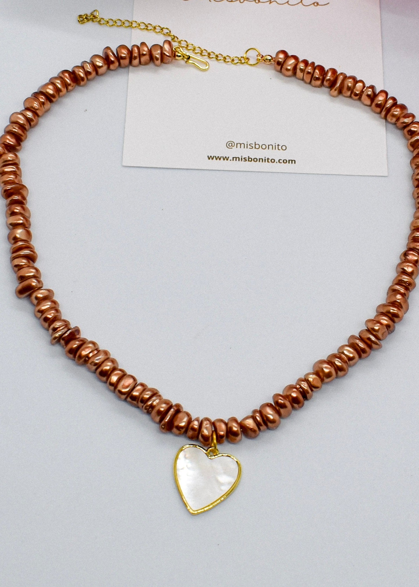 statement bronze heart necklace