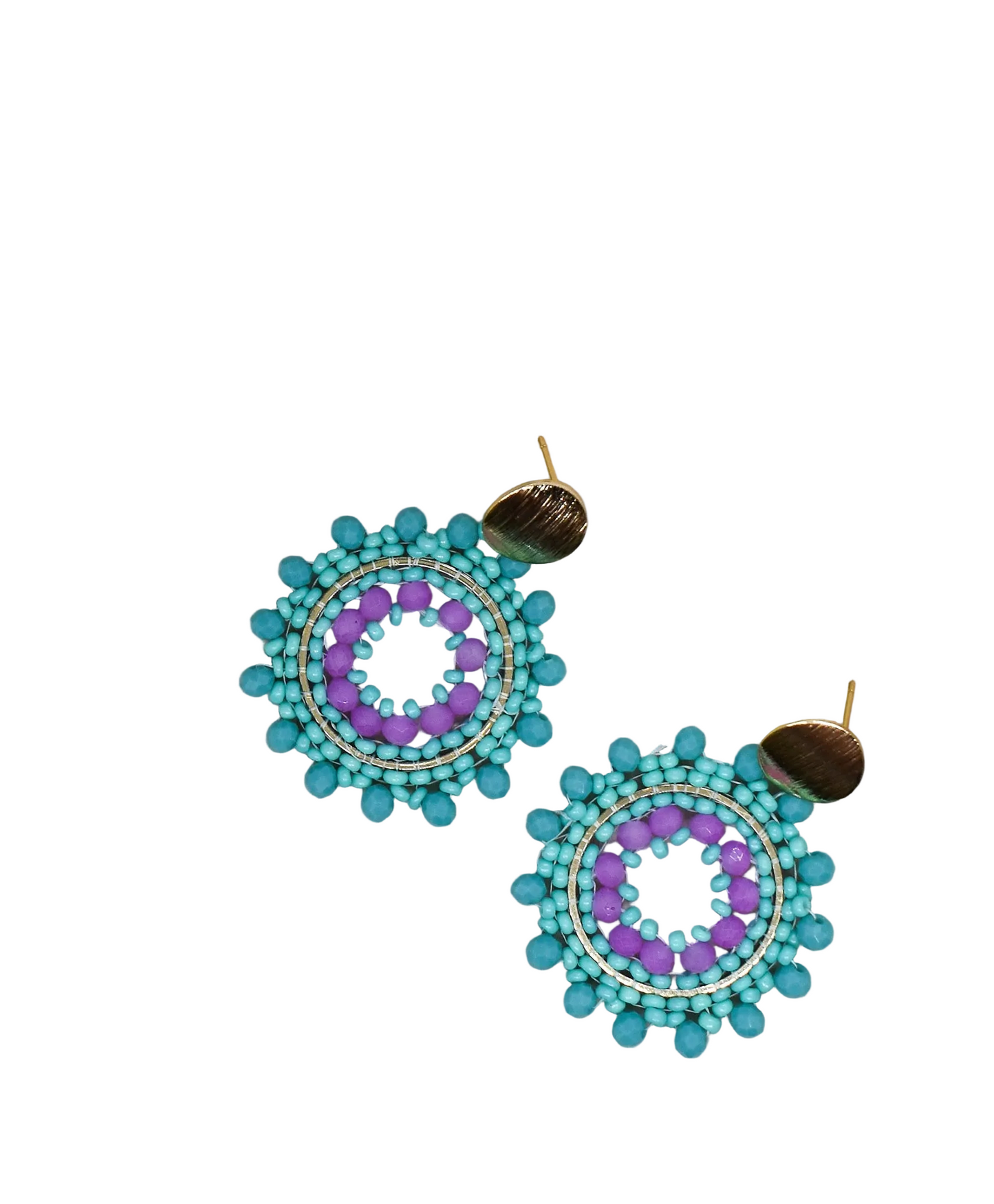 STATEMENT BEADED EARRINGS (TURQUOISE)