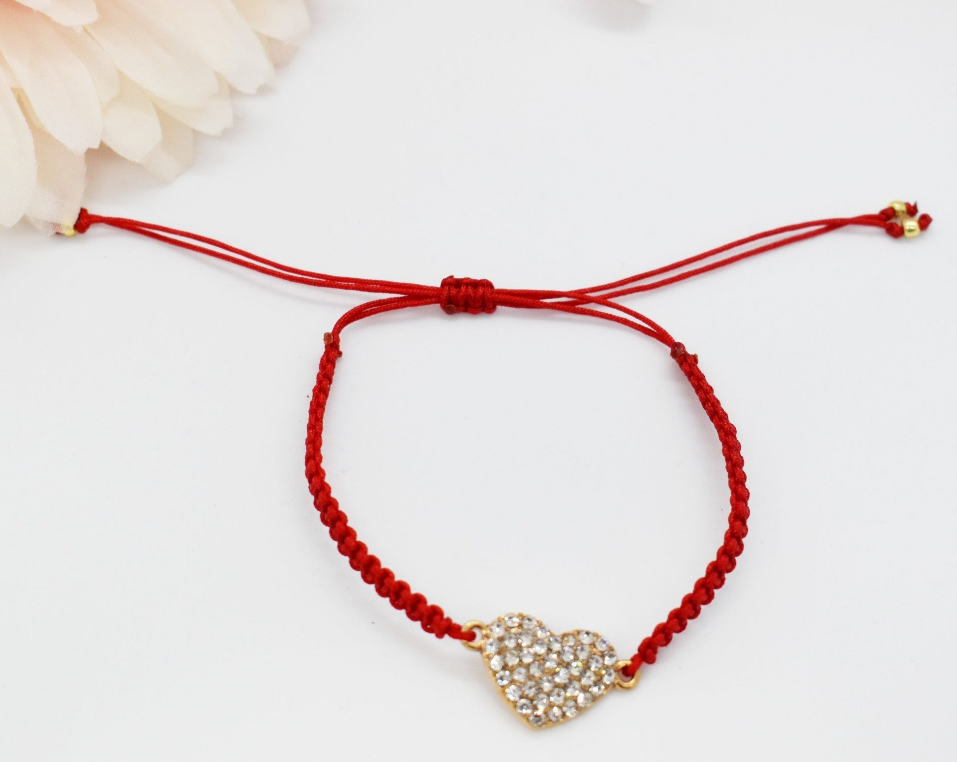 Heart strass macrame bracelets