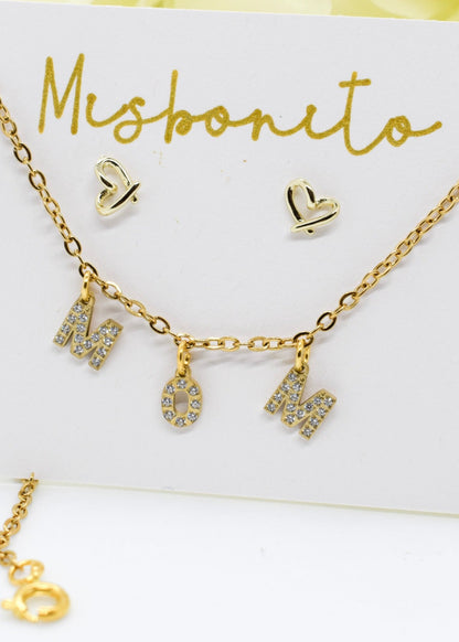 mom strass necklace