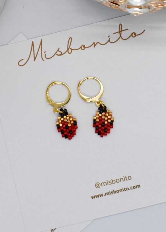 strawberry beaded earrings
