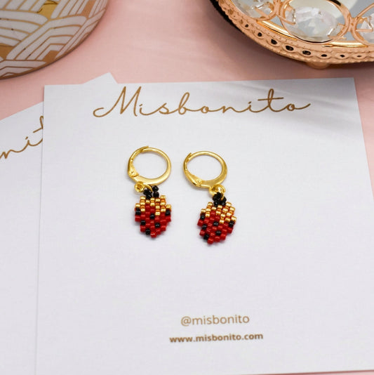 strawberry beaded earringss