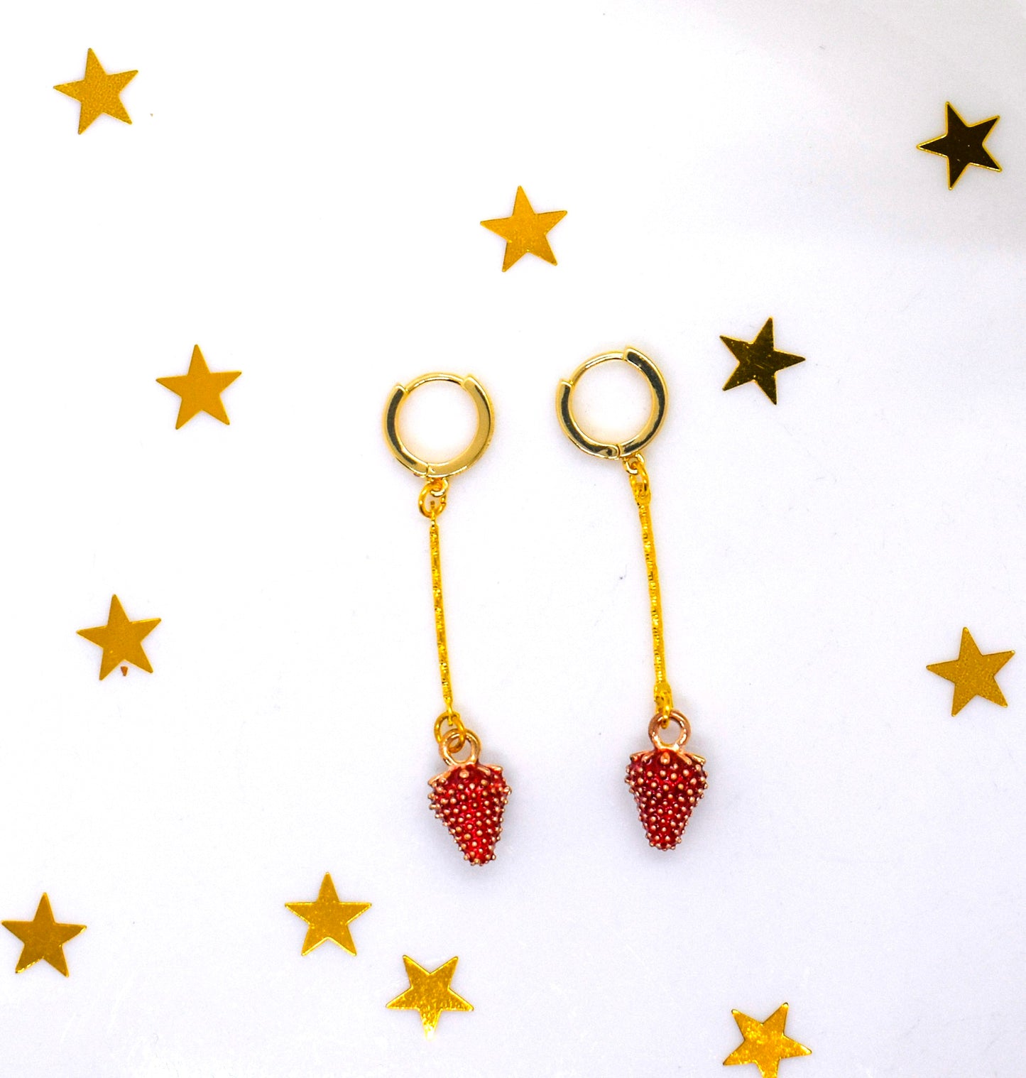 STRAWBERRY LONG EARRINGS