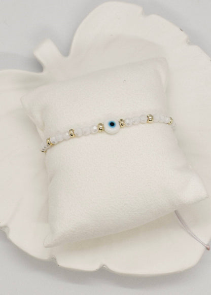 white evil eye bracelets