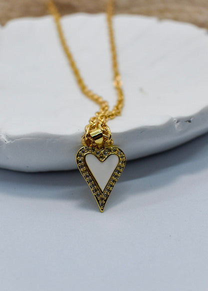 white heart necklace