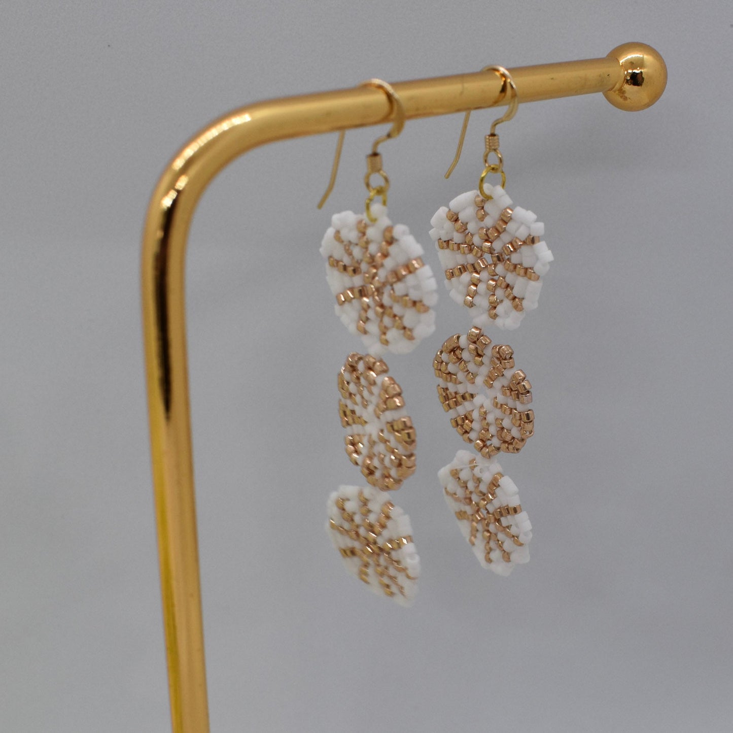 white round earrings Miyuki