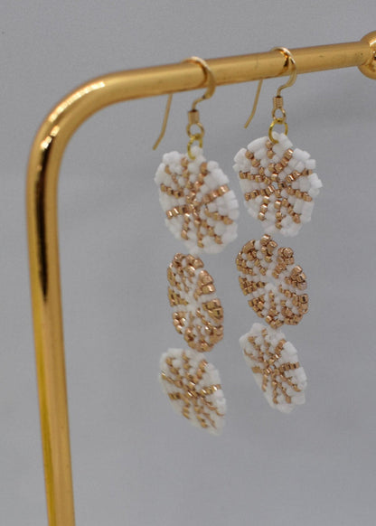 white round earrings Miyuki