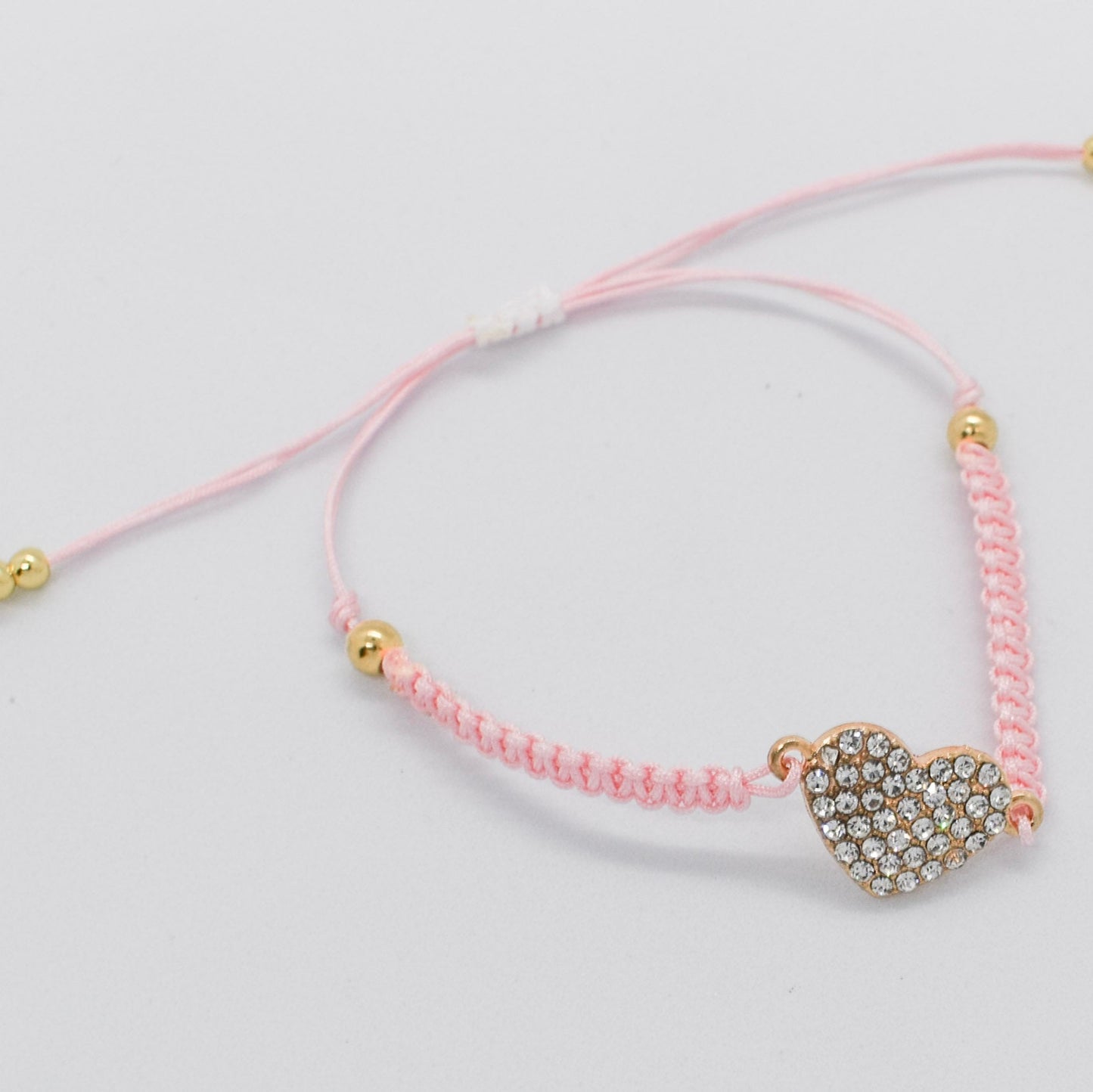 zirconia heart bracelet pink